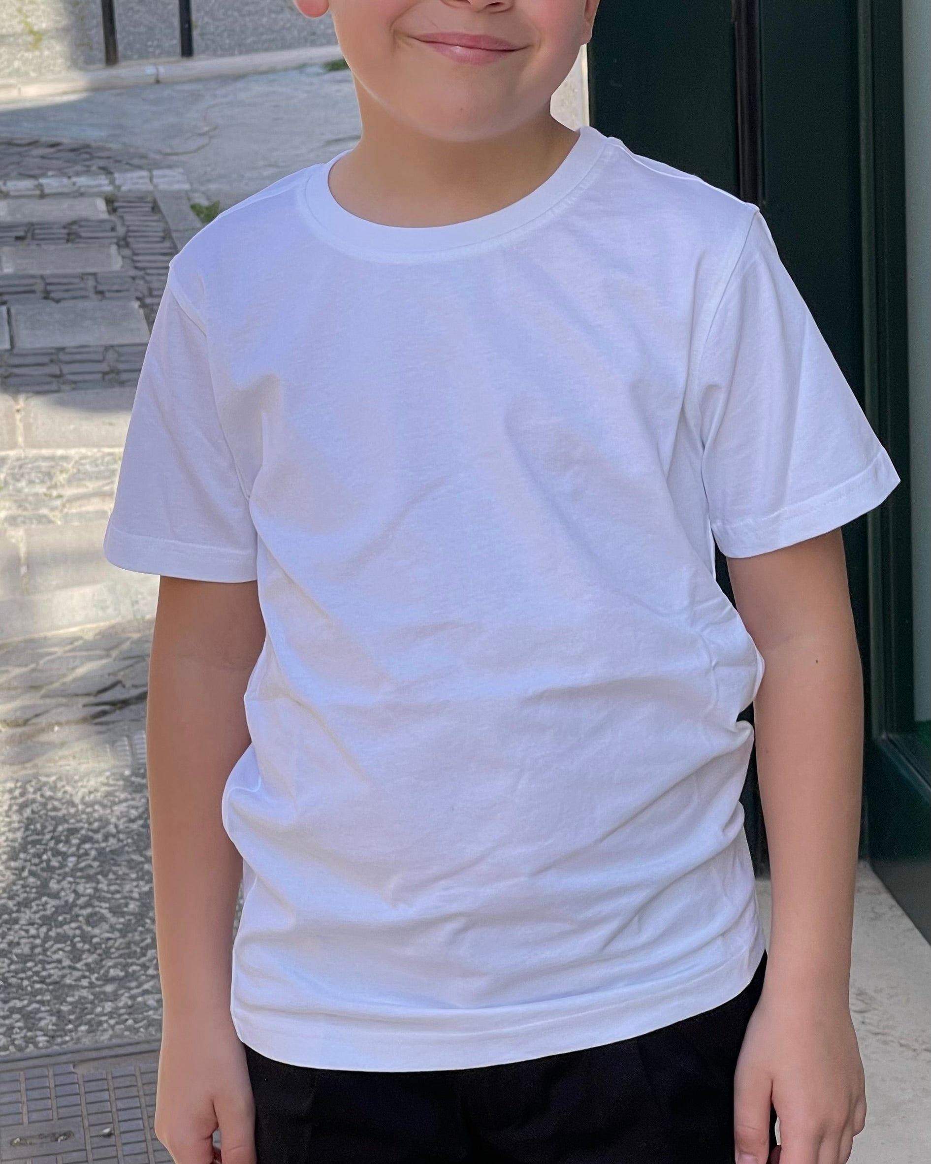 NEVER TOO T-shirt bianca basica bambino – SerenEmma