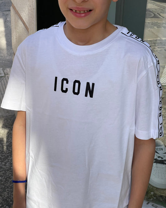 ICON -  T-shirt Bianca logata bambino