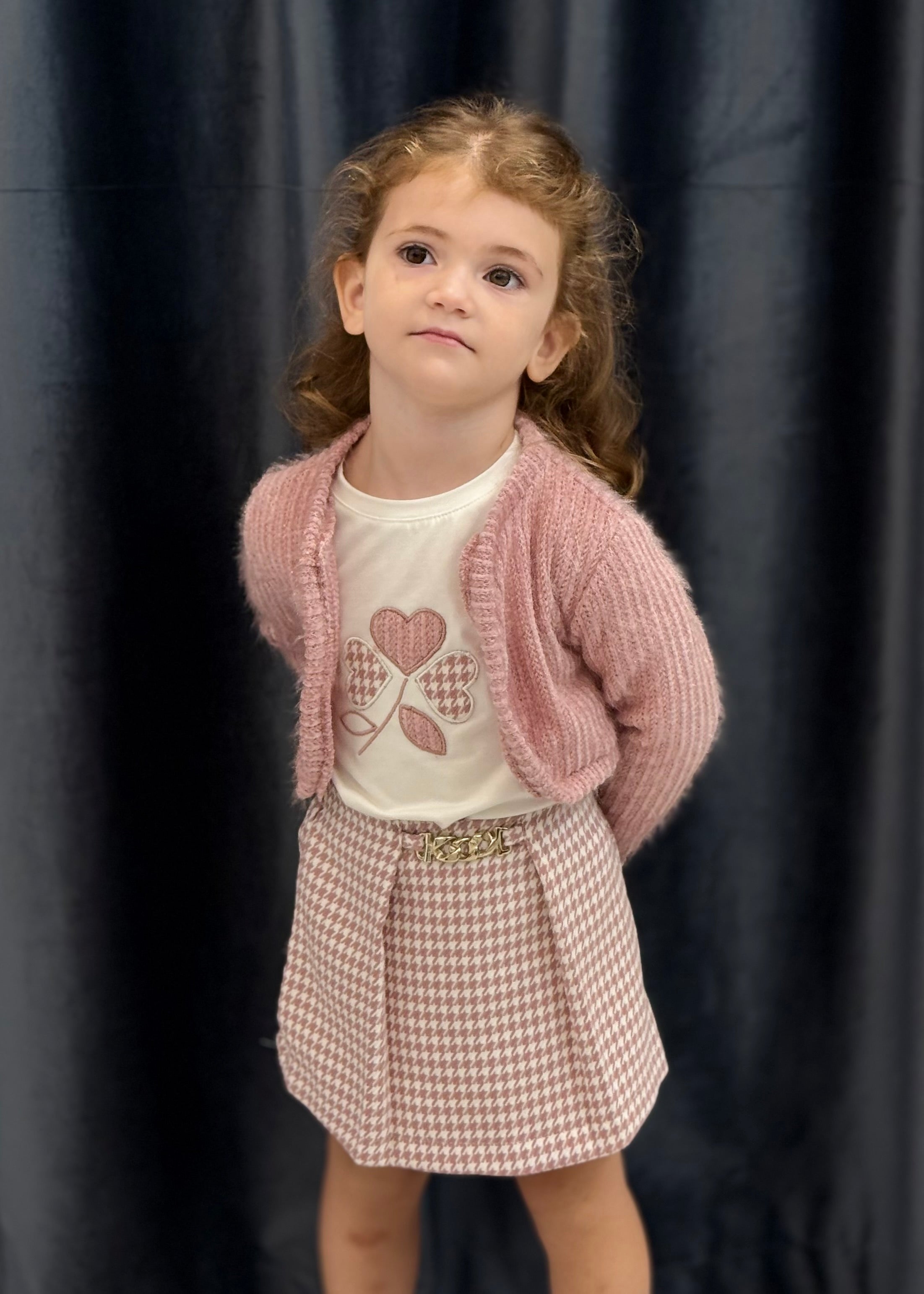JANICE - SET COMPLETO - Cardigan con t-shirt e gonna bambina