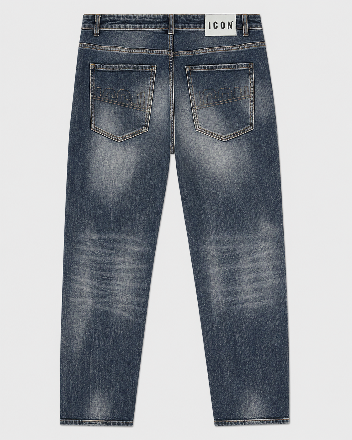ICON - Jeans cropped con tasche ricamate uomo