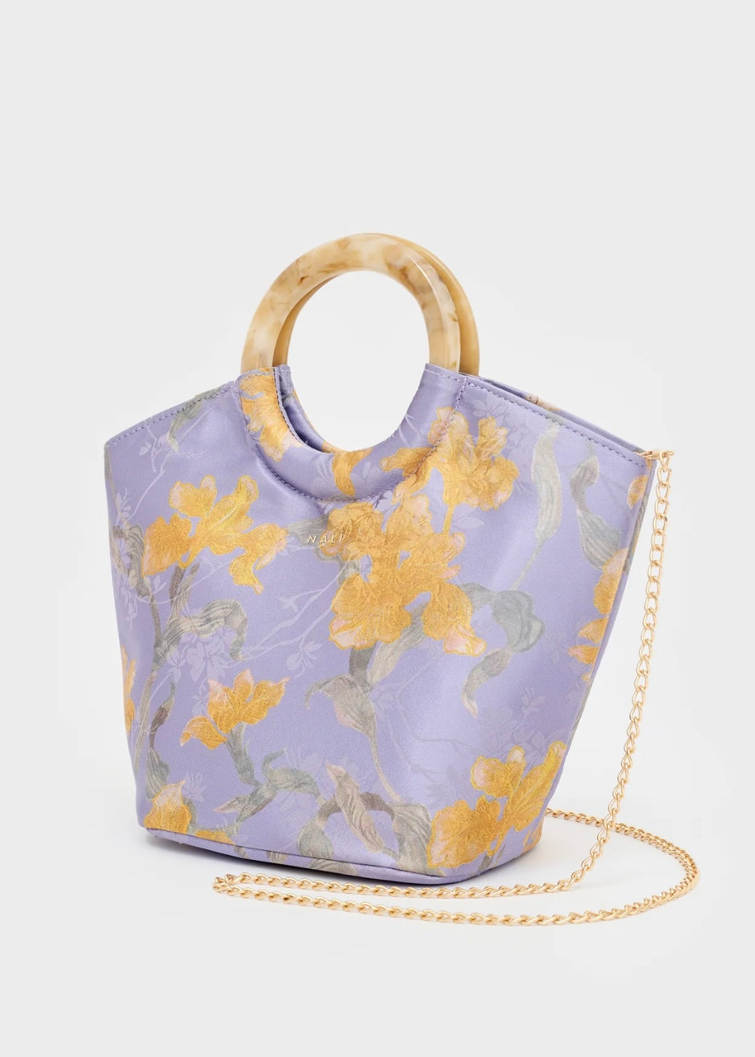 NALI - Borsa MADRID in raso con manico in resina
