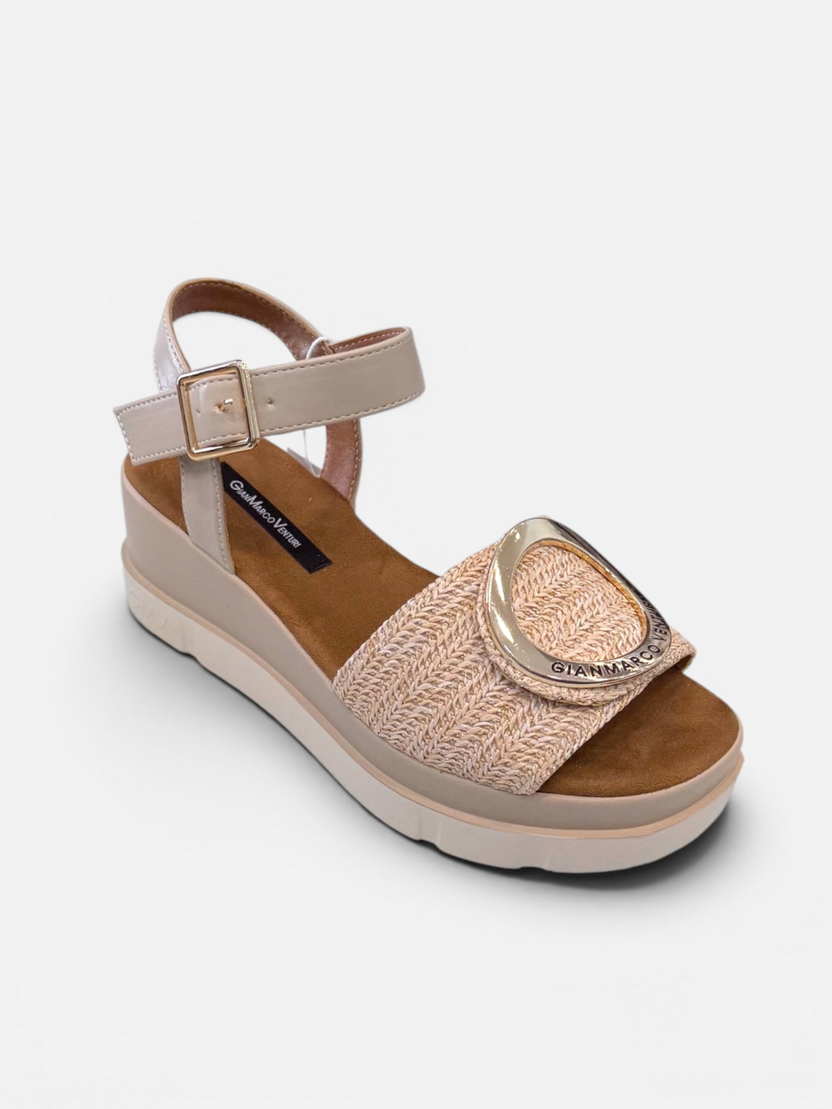 GIANMARCO VENTURI - Sandalo in rafia con tacco donna
