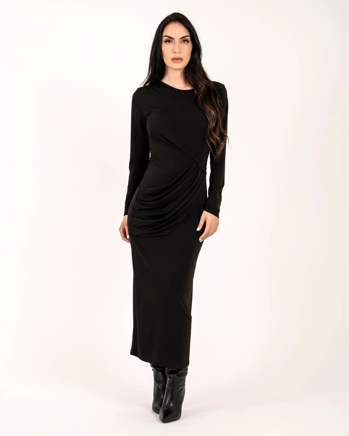 EXTYN - Vestito lungo con drappeggio donna