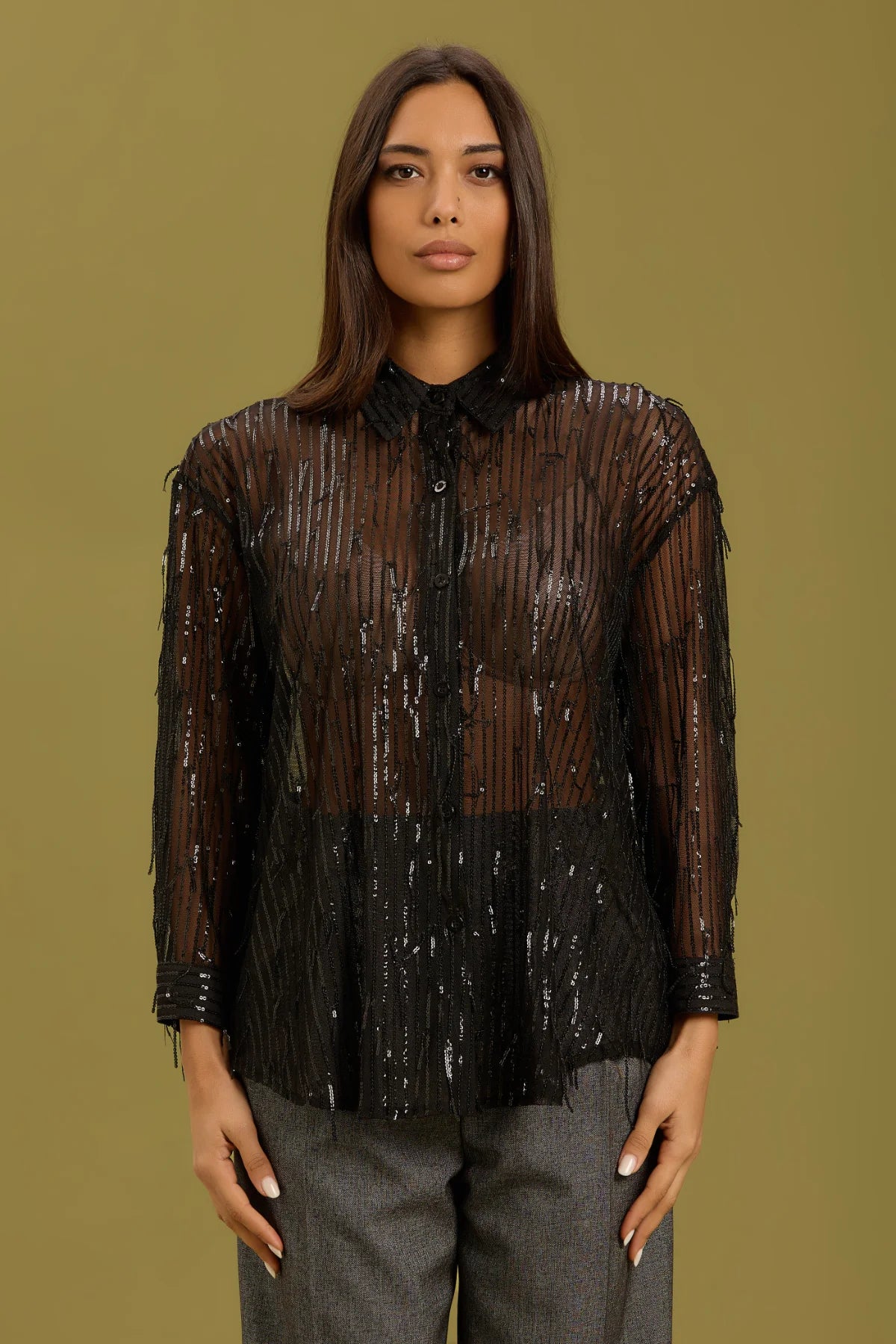 TAKE TWO - Camicia con paillettes donna