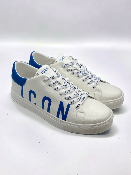 ICON - Sneaker bianca con logo azzurro uomo