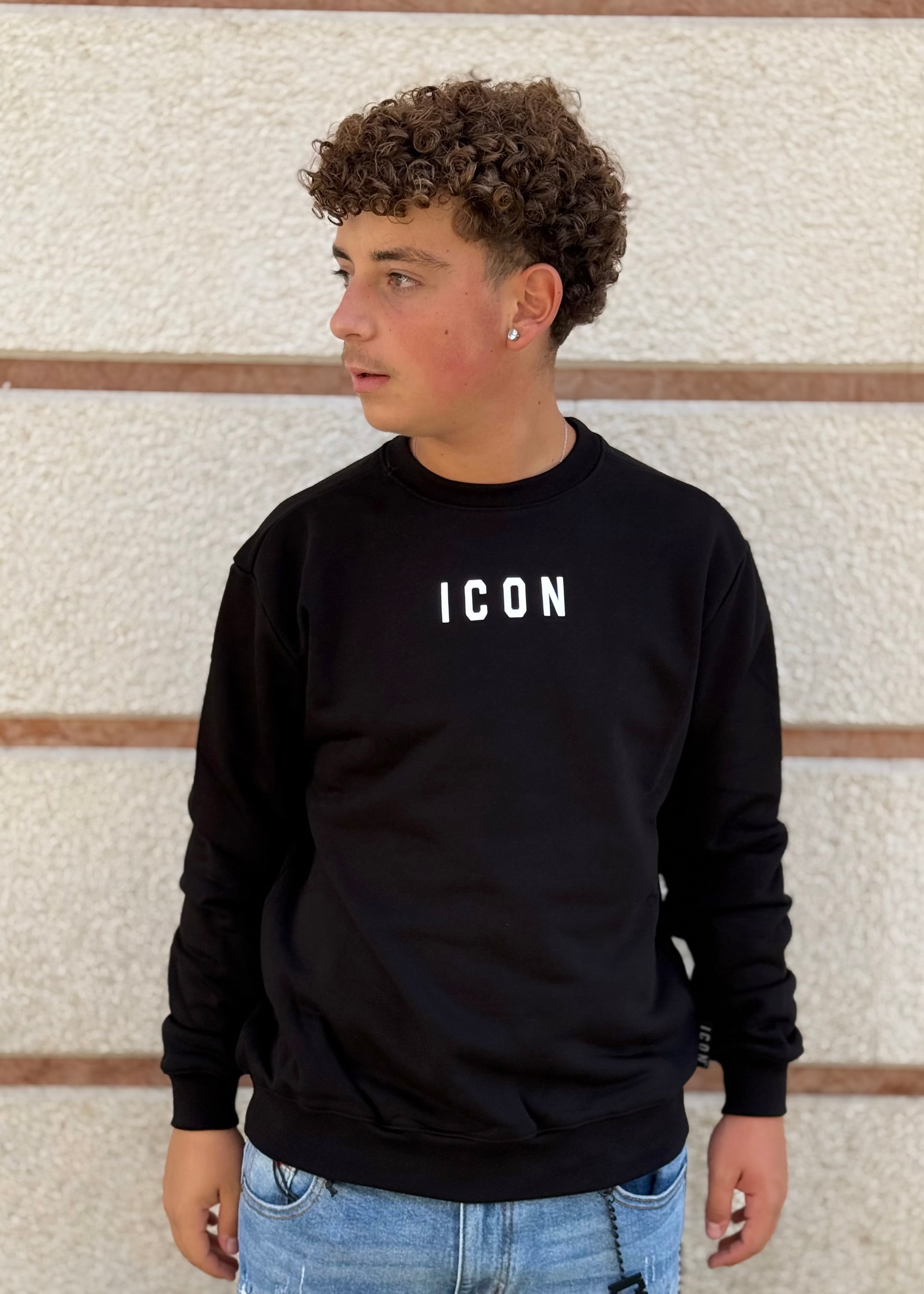 ICON - Felpa con logo centrale uomo