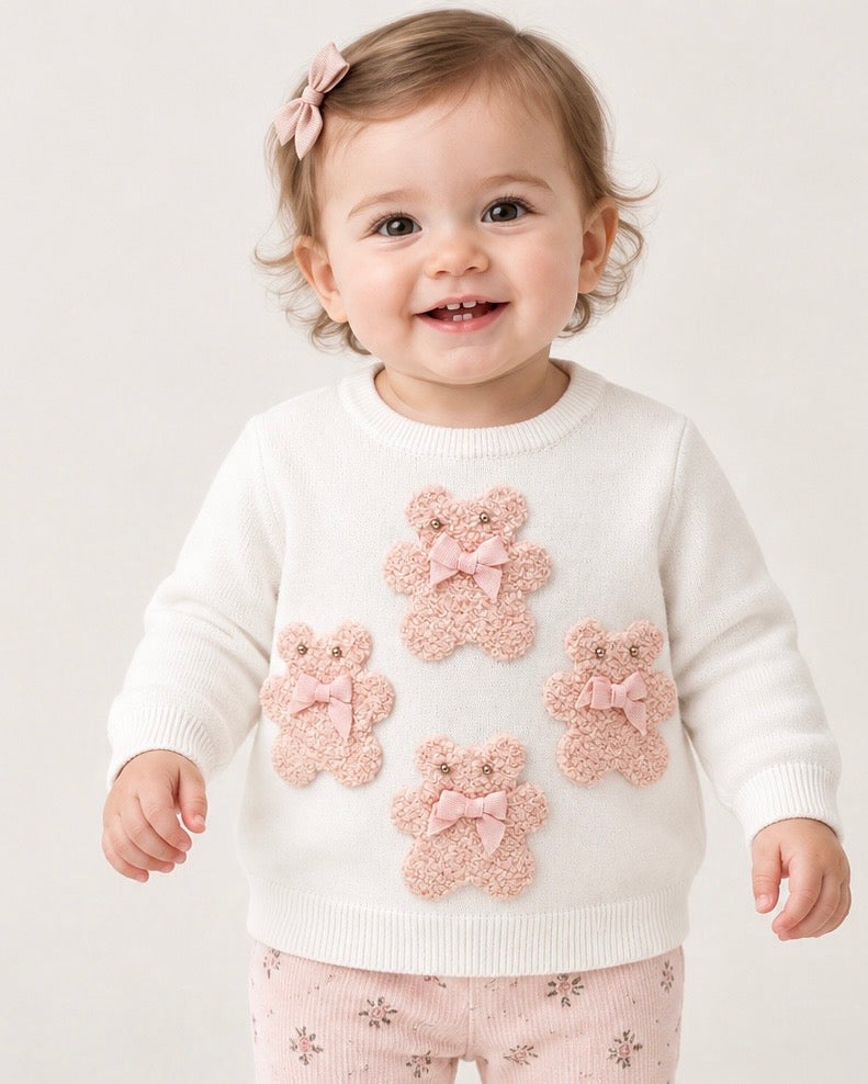 FUN FUN - Magliocino con orsetti rosa 3D