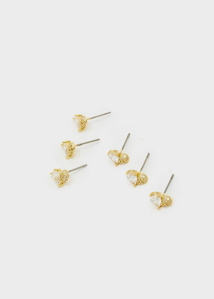 NALI - Orecchini hearts con zirconi oro