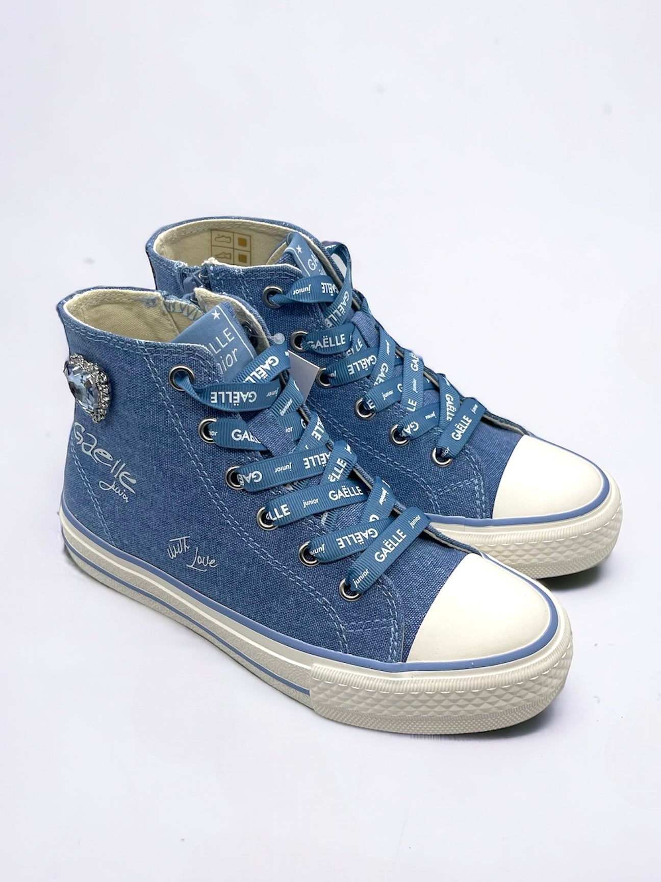 GAELLE - Sneakers in denim con charme a cuore