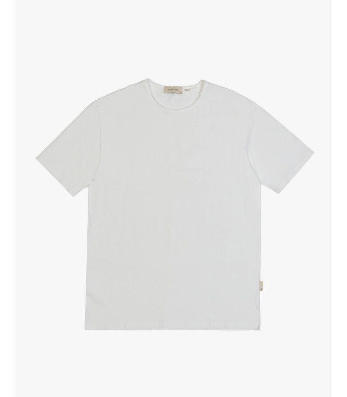 GIANNI LUPO - T-Shirt a mezza manica con orli a taglio vivo bianca