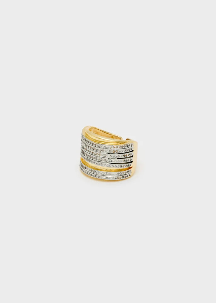 NALI - Anello multifascia zirconi e oro donna