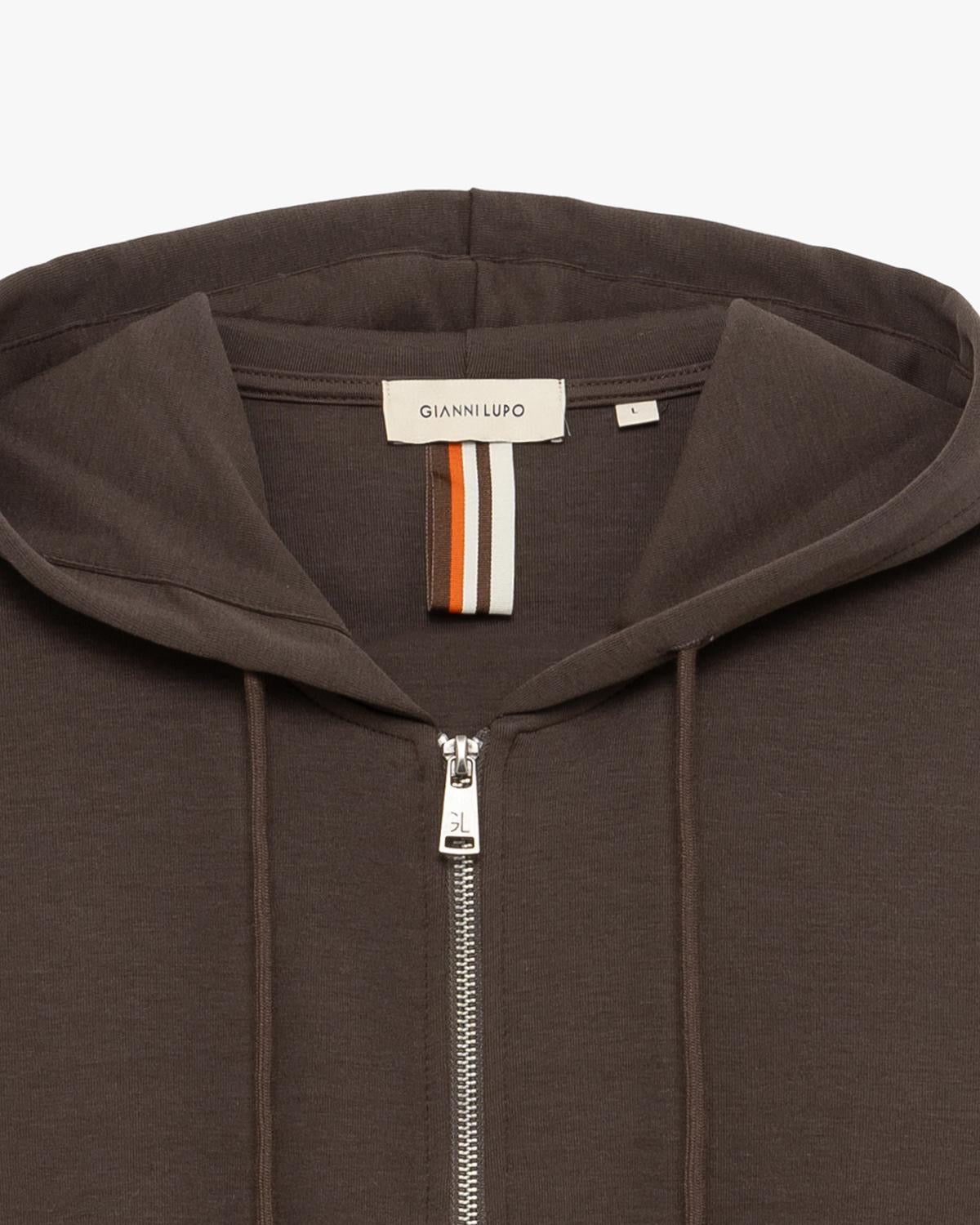GIANNI LUPO - Felpa con zip e cappuccio uomo