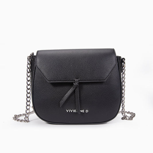 VIVIENNE D - Mini bag nera con tracolla a catena