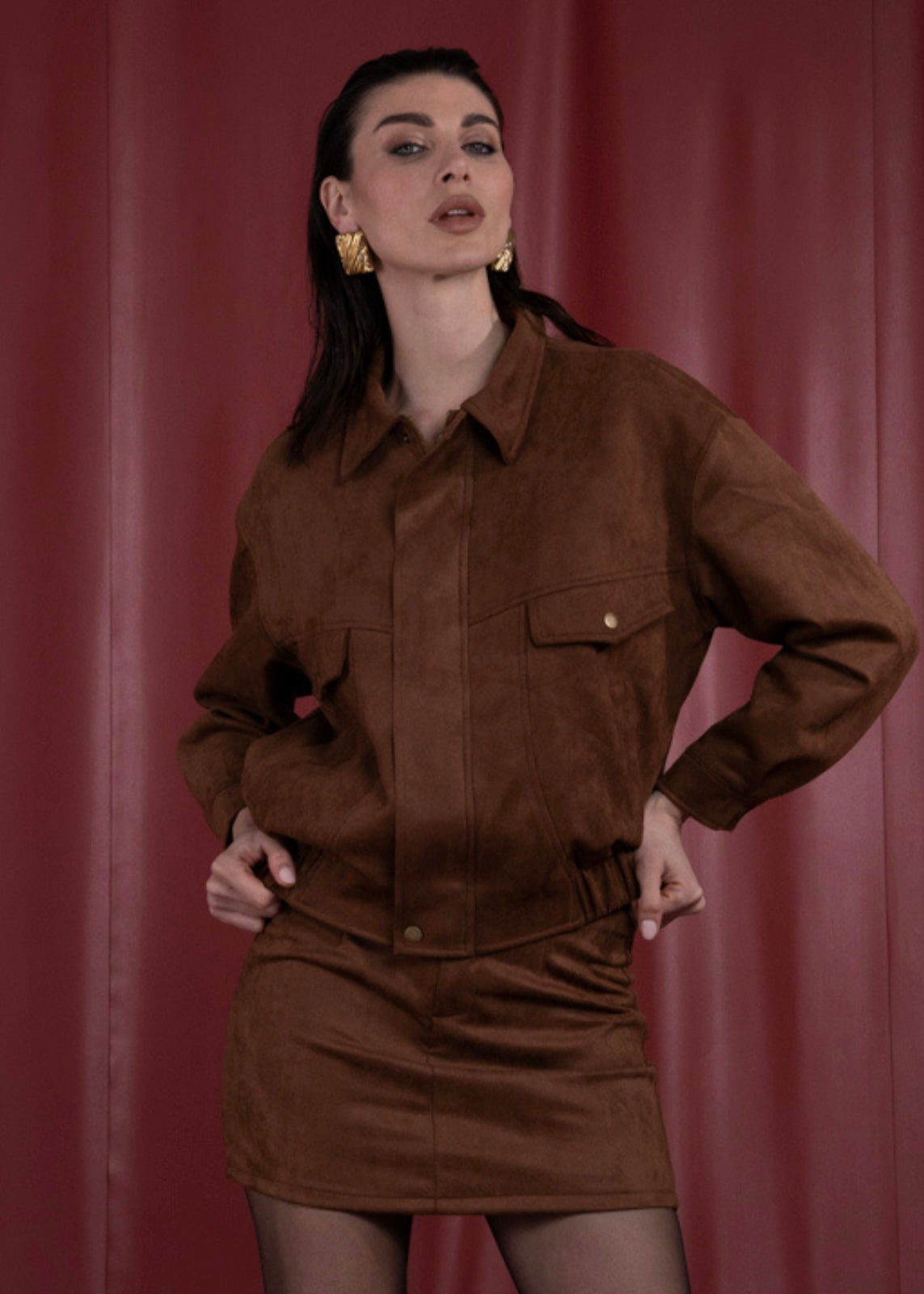 AN-AIM - Giubbotto in camoscio donna