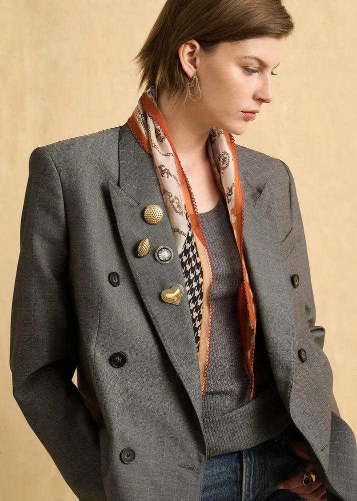 NALI - Foulard pied de poule seta cotone