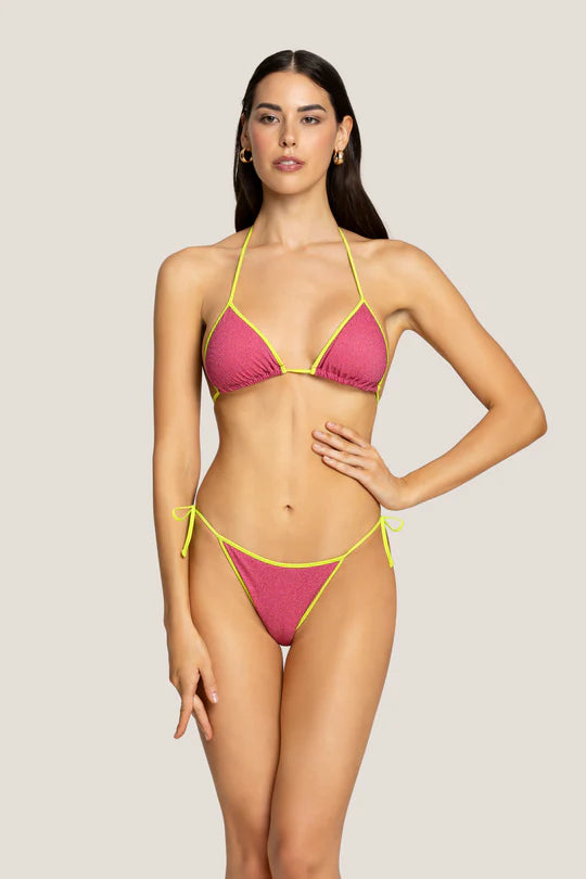 4GIVENESS - Bikini triangolo con slip regolabile BICOLOR LUREX donna