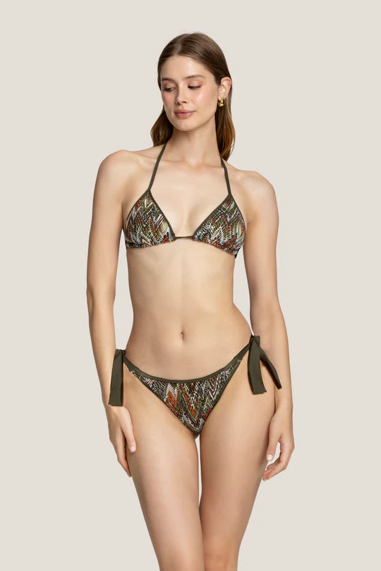 4GIVENESS - Bikini triangolo con slip regolabile GEOMETRICAL donna