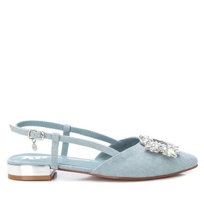 XTI - MEMORY FOAM - Ballerina denim a punta con dettaglio gioiello donna