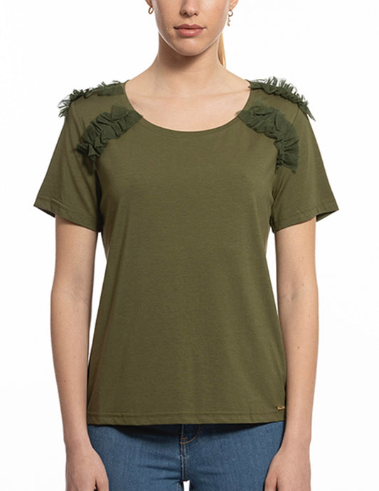 KORALLINE  - T-shirt verde militare