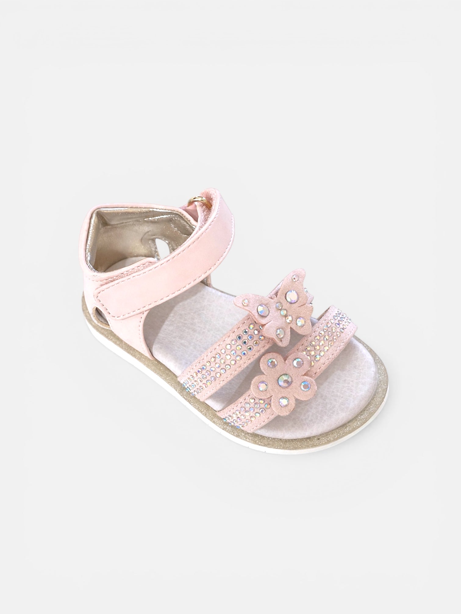 ASSO- Sandalo rosa con farfalle bambina
