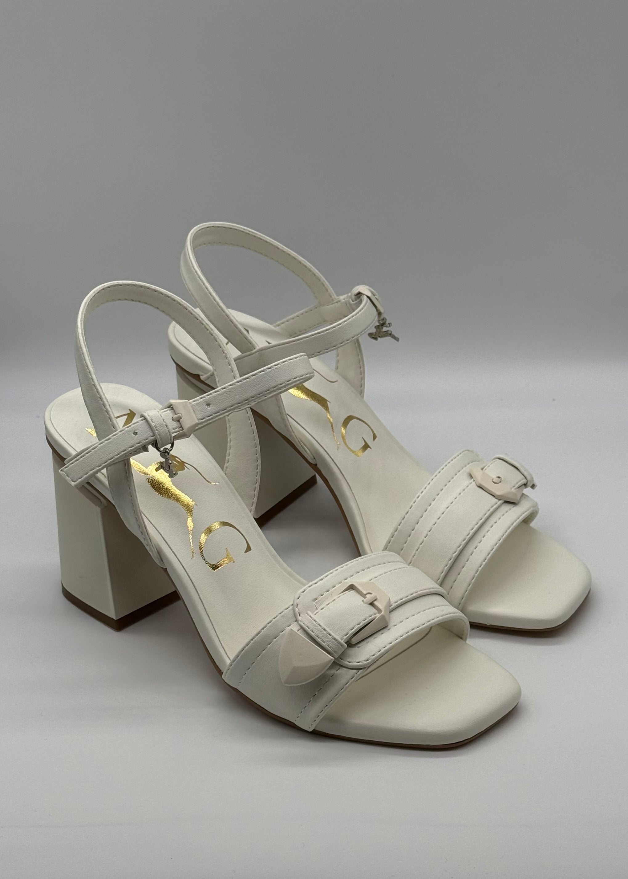 NAZARENO GABRIELLI - Sandalo bianco con laccetto e fibbia donna