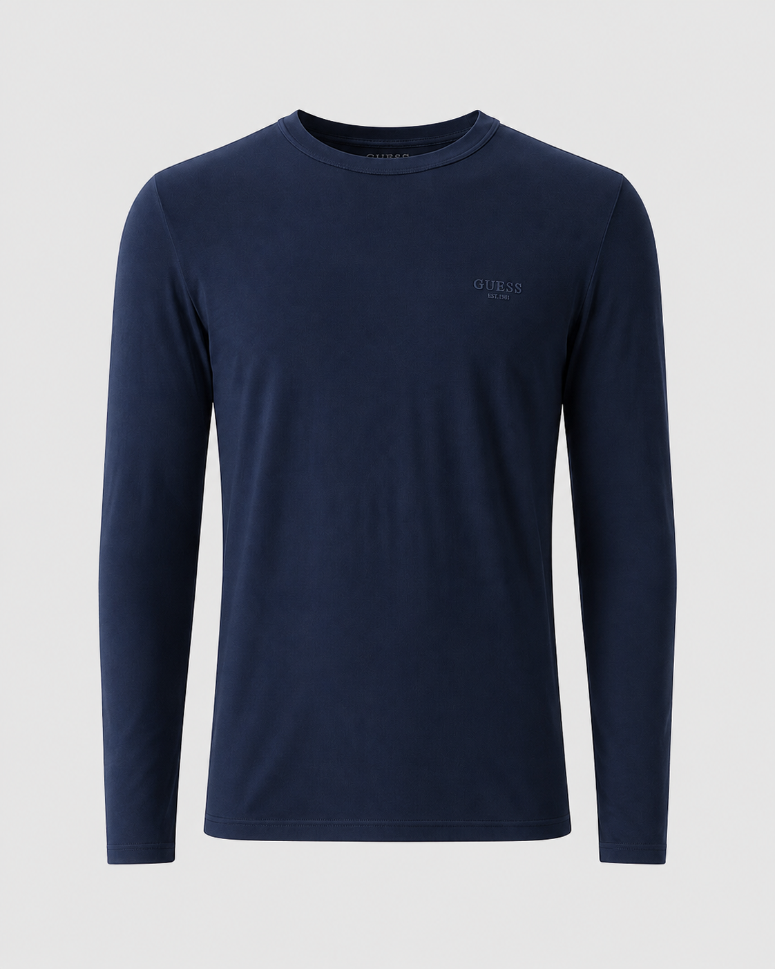 GUESS - T-shirt manica lunga con logo gommato uomo