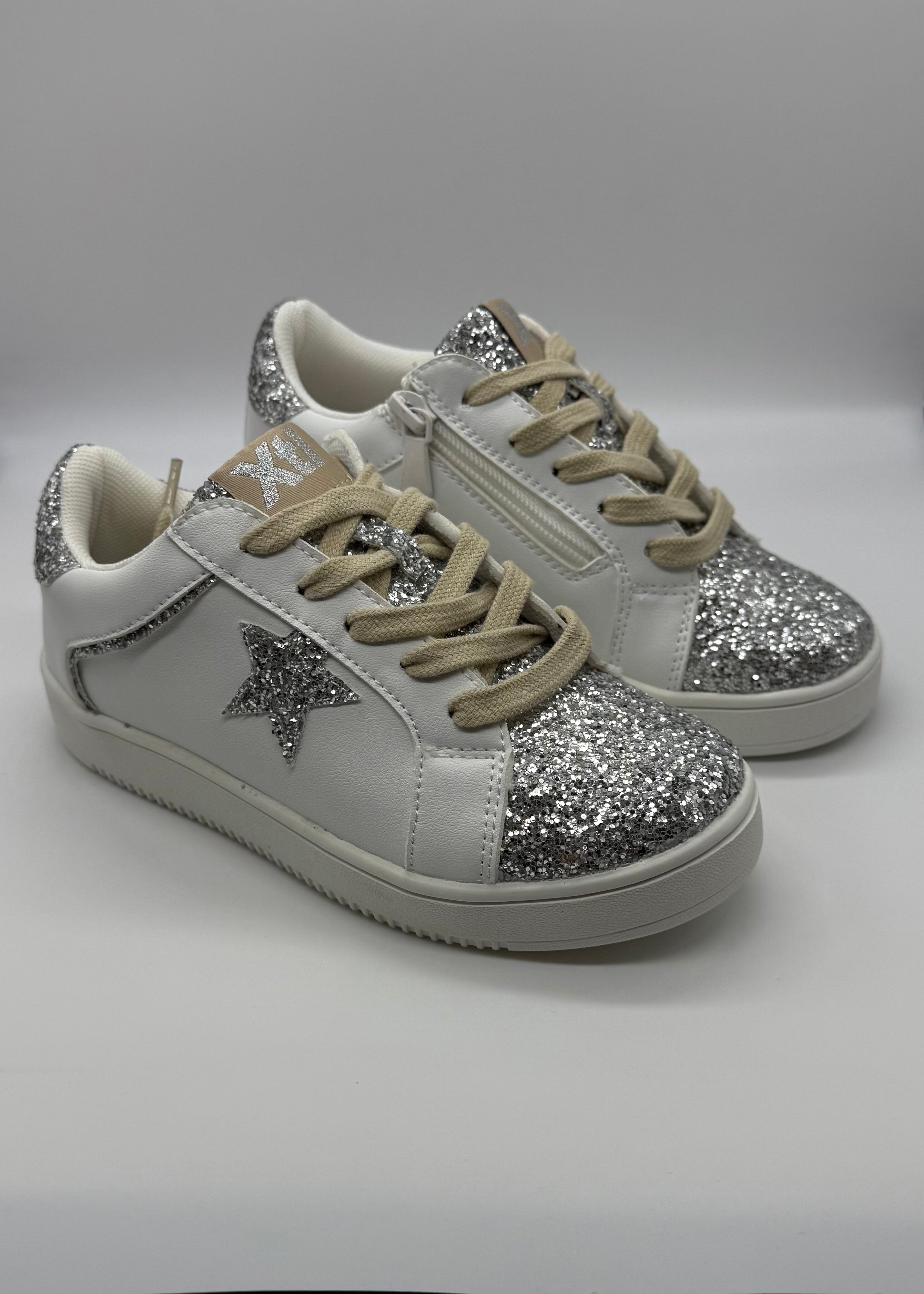 XTI - MEMORY FOAM - Sneakers bianca con glitter argento bambina