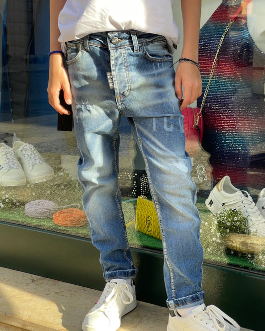 ICON - Jeans lavaggio medio bambino