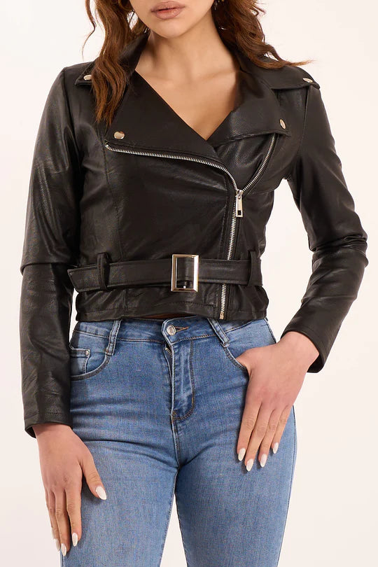 INDOMINA - Giacca in ecopelle nero donna