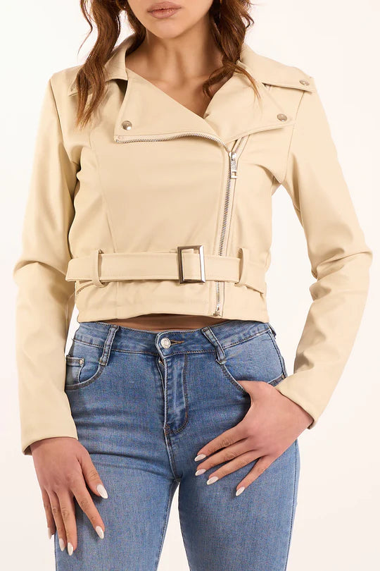 INDOMINA - Giacca in ecopelle beige donna