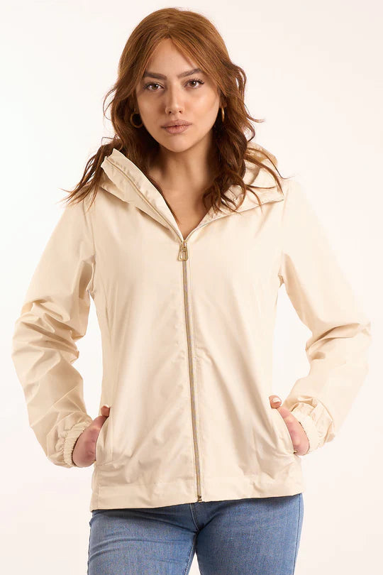 INDOMINA - Giacca panna impermeabile donna