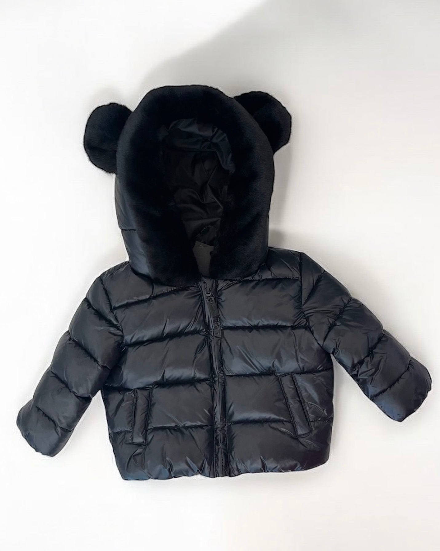 FUN FUN - Giubbotto nero con pelliccia bambina