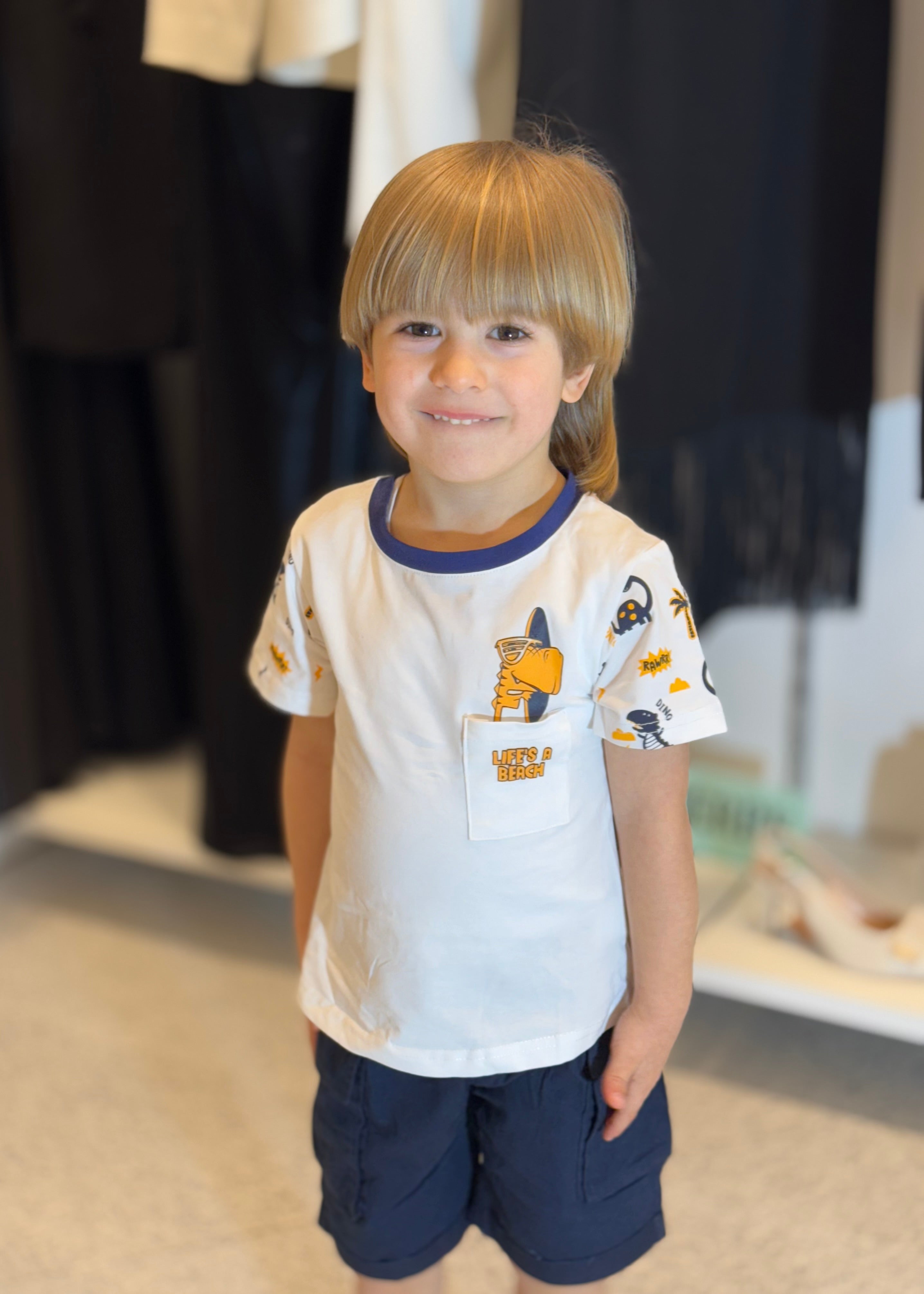 JAKY'S - SET COMPLETO - T-shirt bianca e short blu bambino
