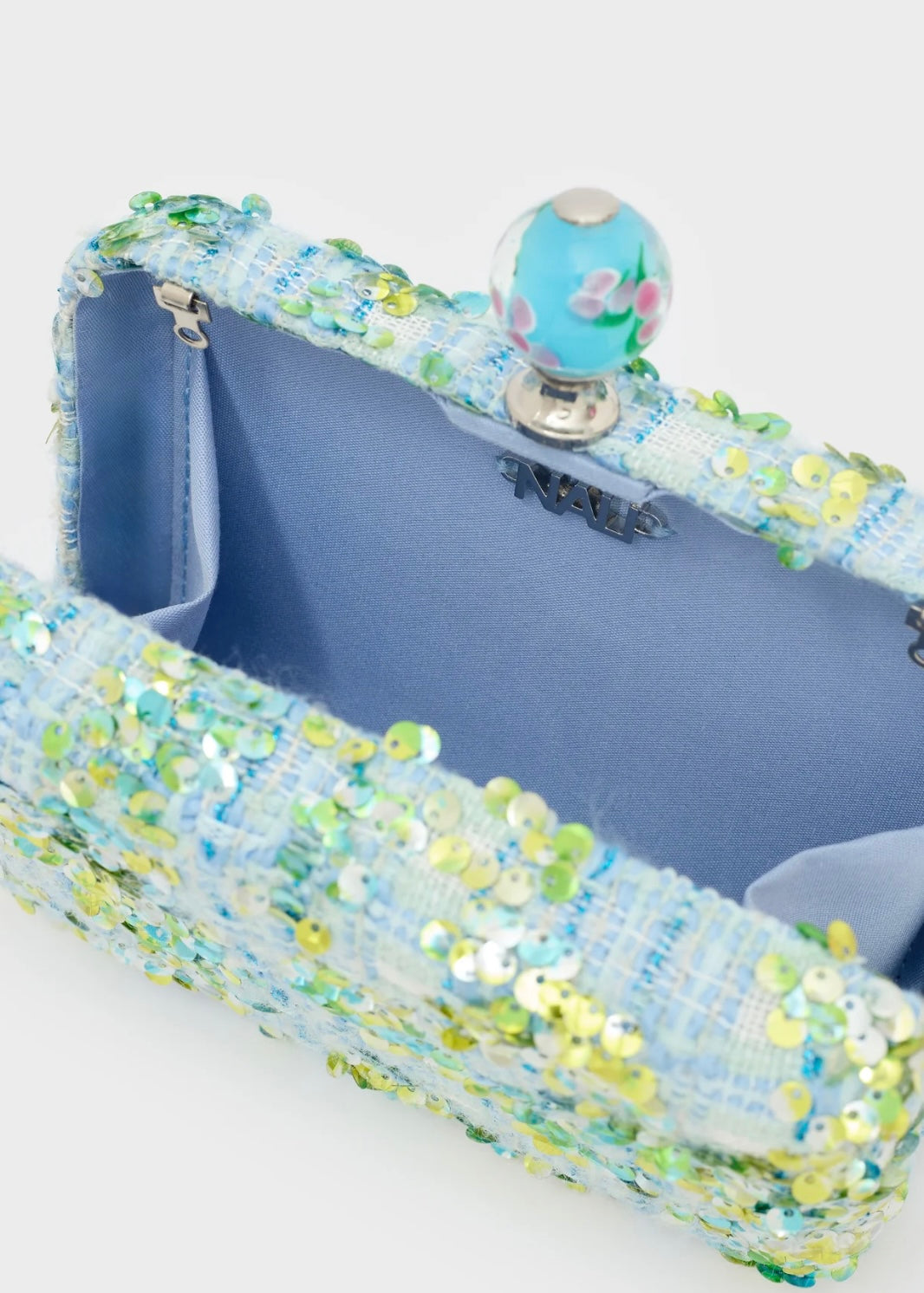 NALI - Clutch ELENA in tessuto ricamato con paillettes