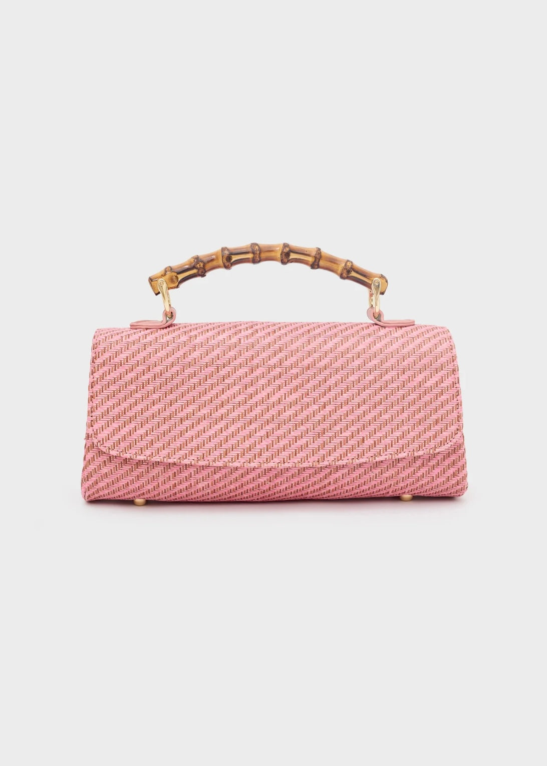 NALI - Borsa PALMA in paglia con manico in bamboo