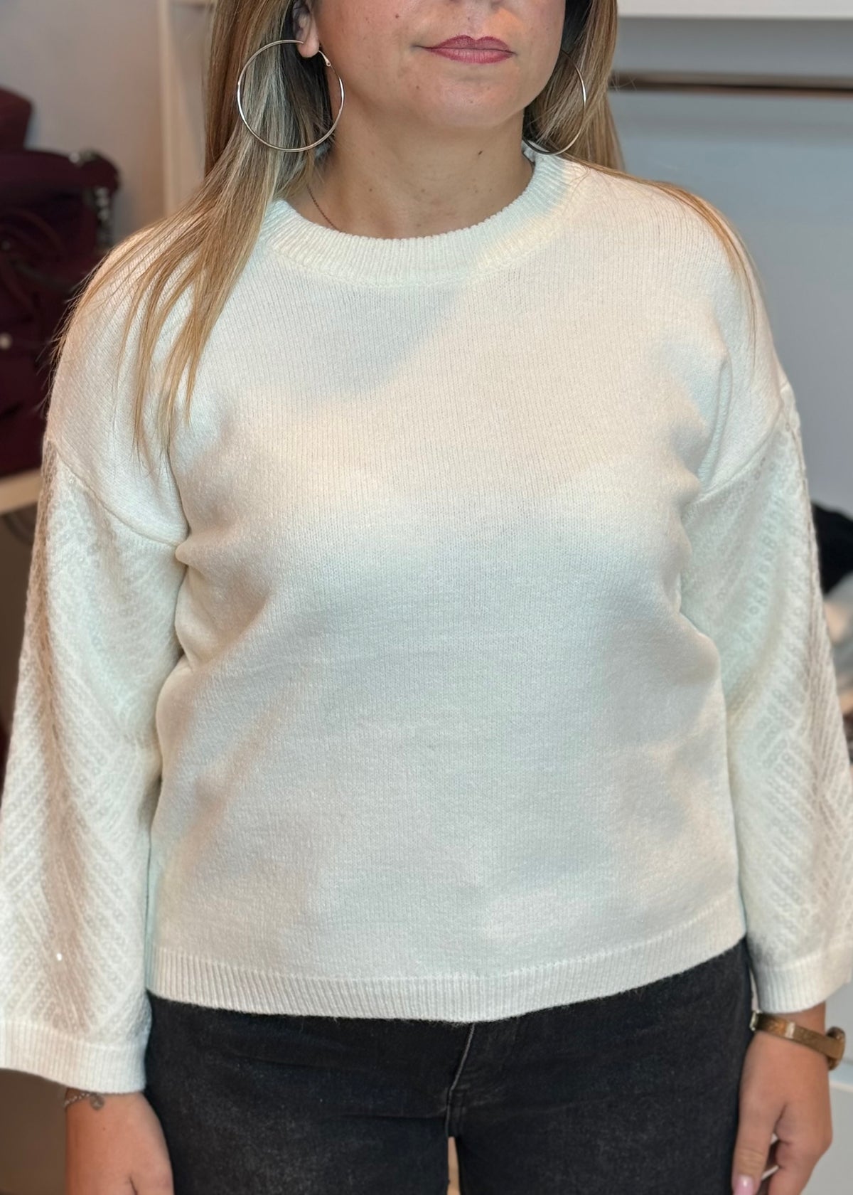 INFLUENCER - Maglia con maniche paillettes donna