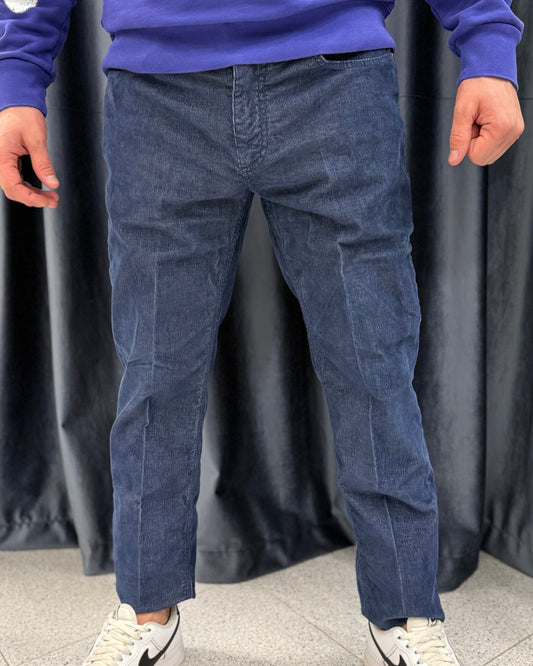 LIU-JO UOMO - Pantalone blu jeans in velluto uomo