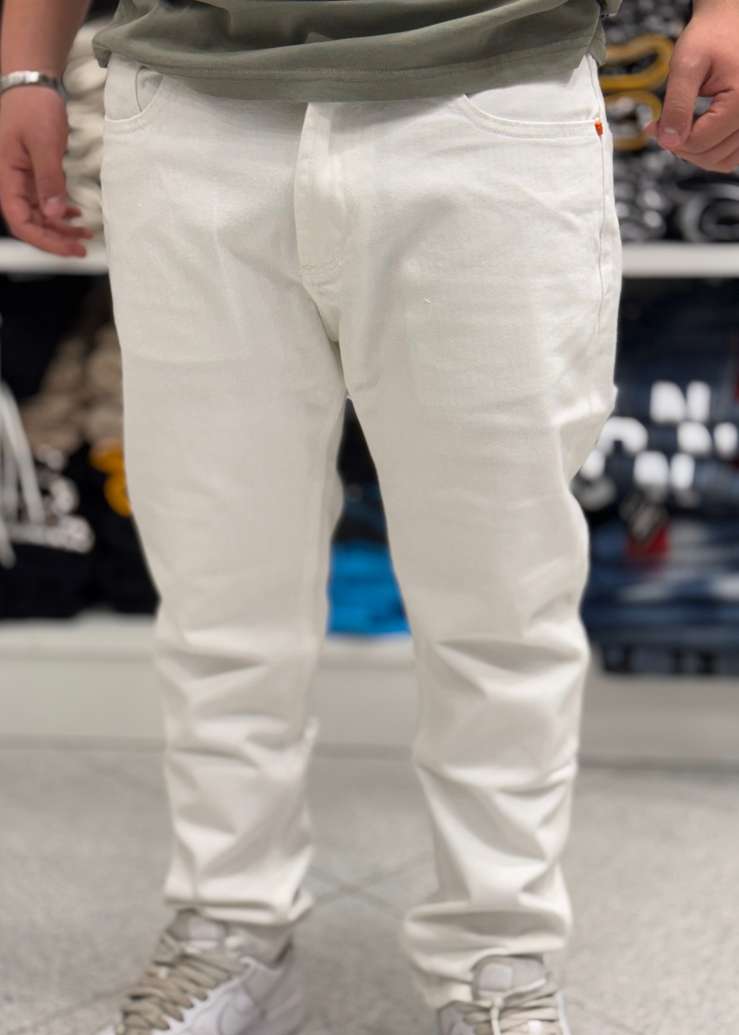 GIANNI LUPO - Pantalone bianco in denim