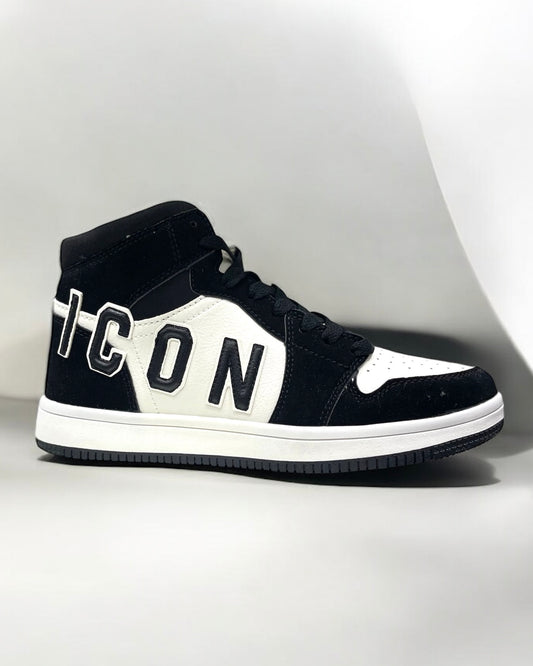 ICON - Sneakers nera alta con maxi logo