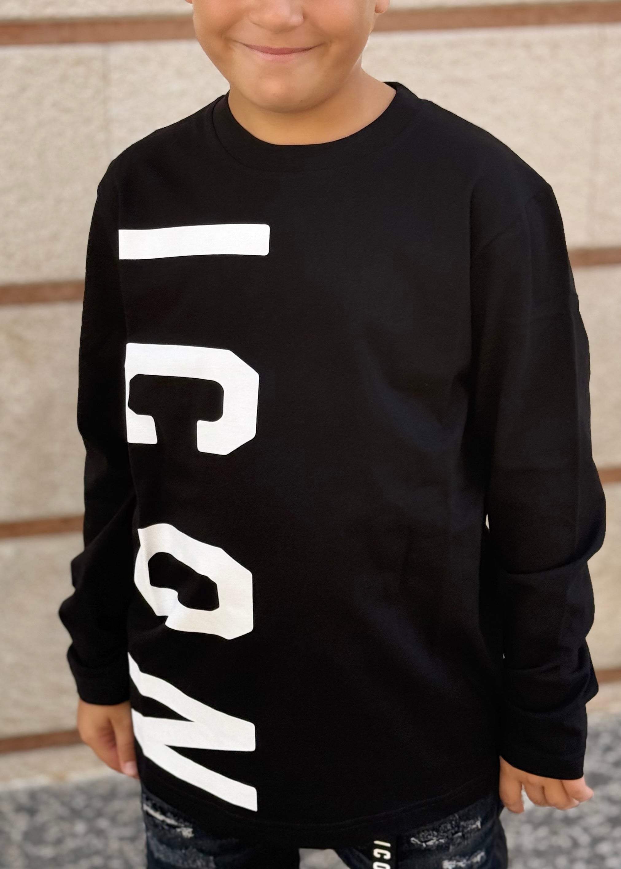 ICON - T-shirt manica lunga con logo laterale bambino