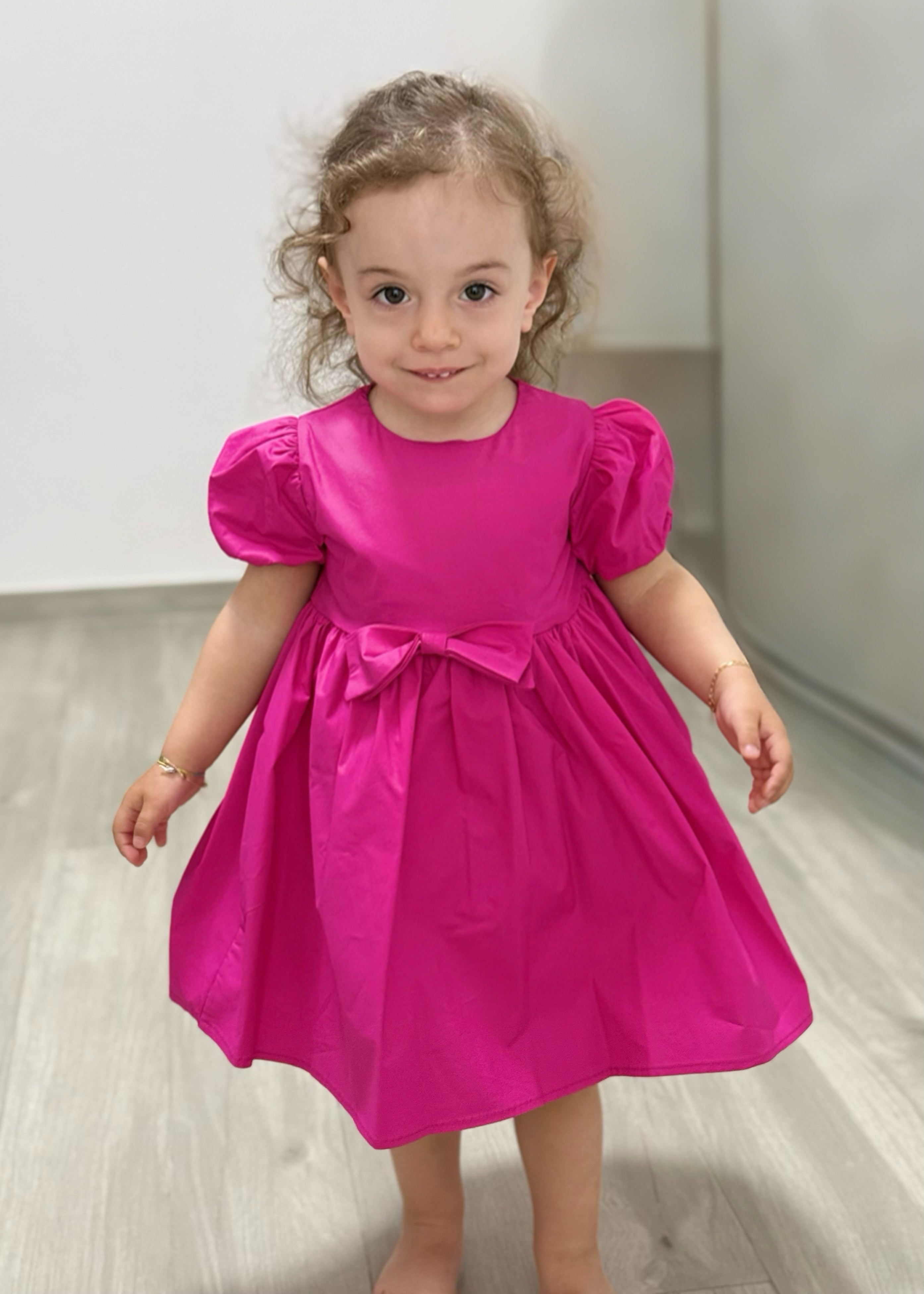 JANICE - Vestito fucsia bambina