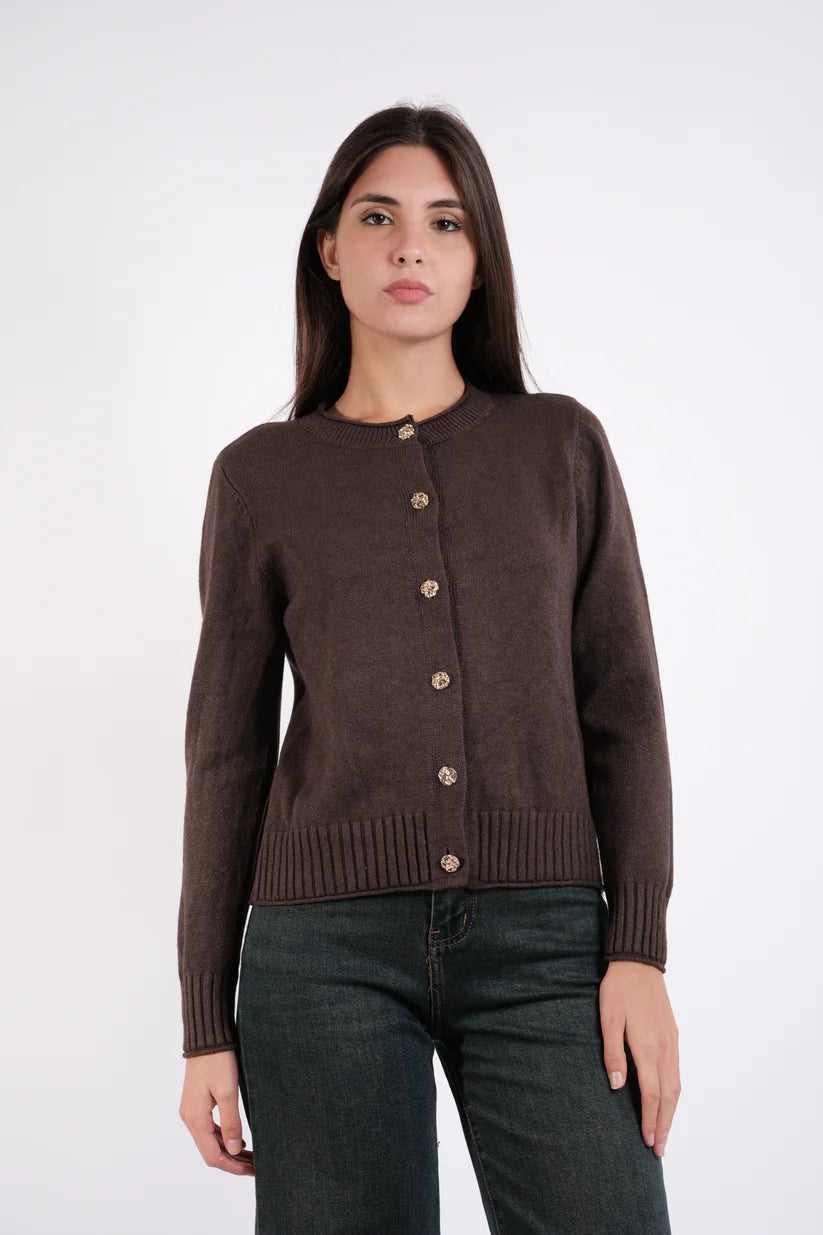 INDOMINA - Cardigan con bottoni oro donna