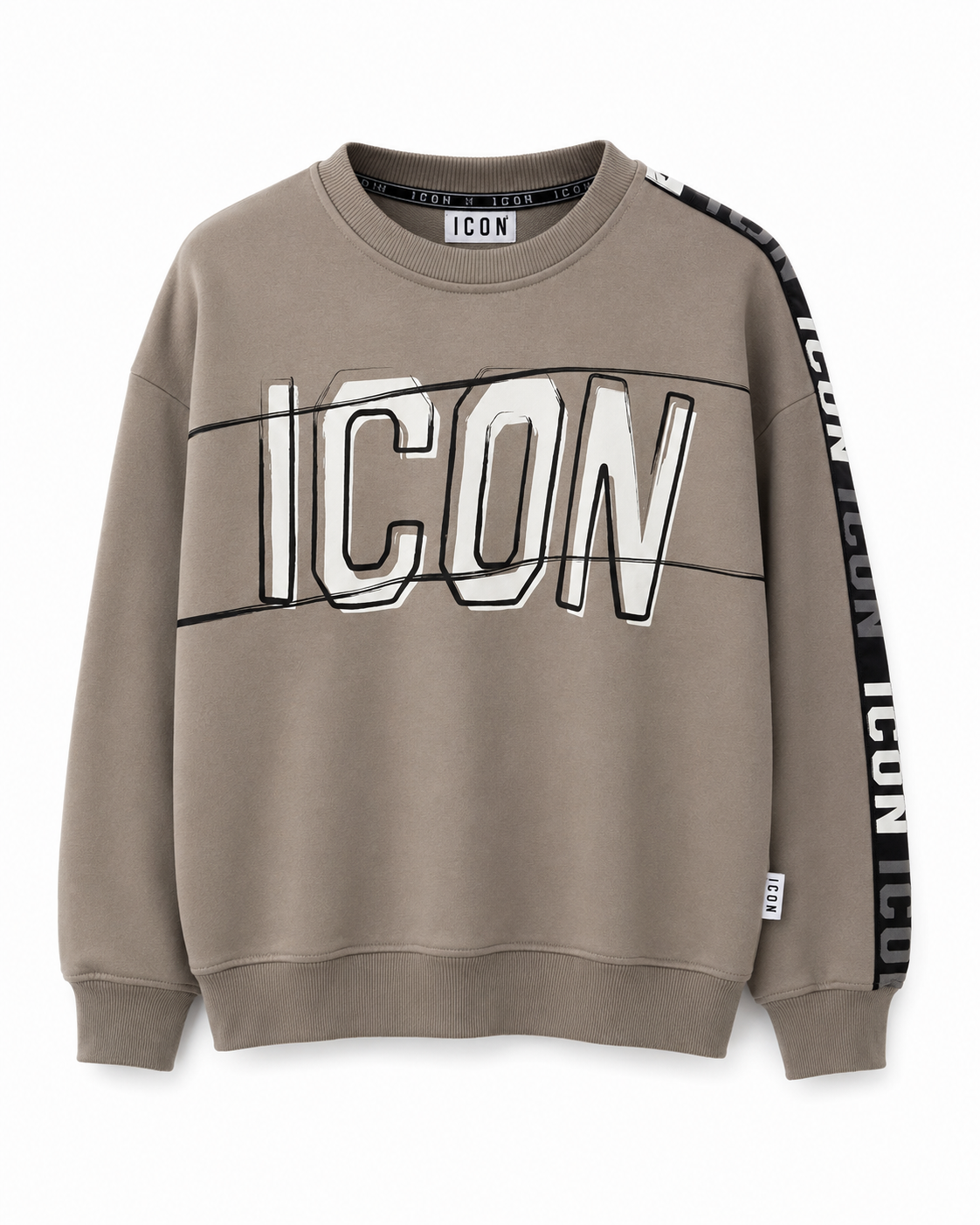 ICON - Felpa con logo e bande laterali bambino