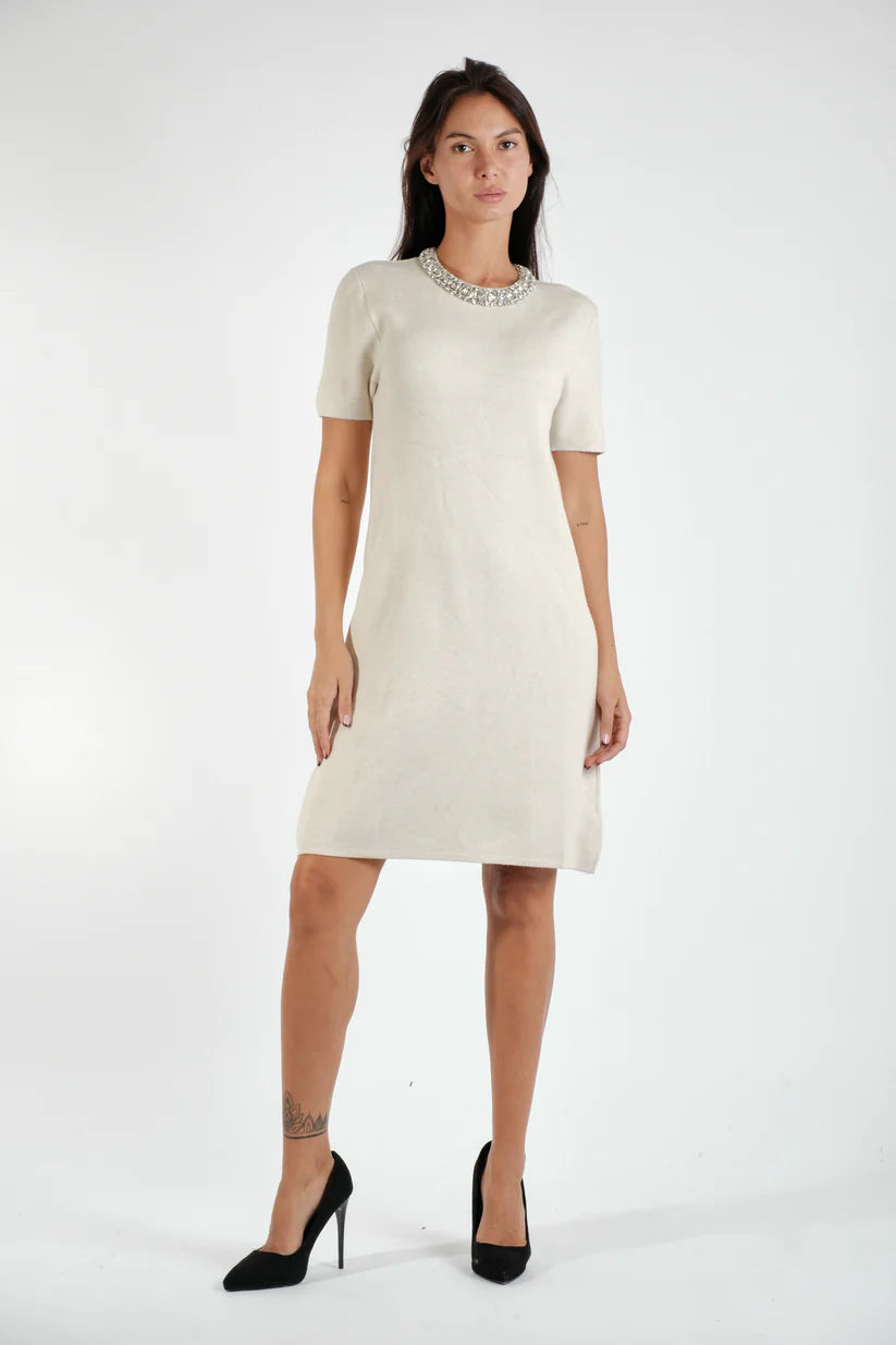 INDOMINA - Vestito con collo in strass donna