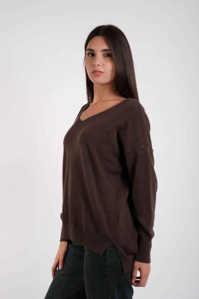 INDOMINA - Maglia con scollo a V donna