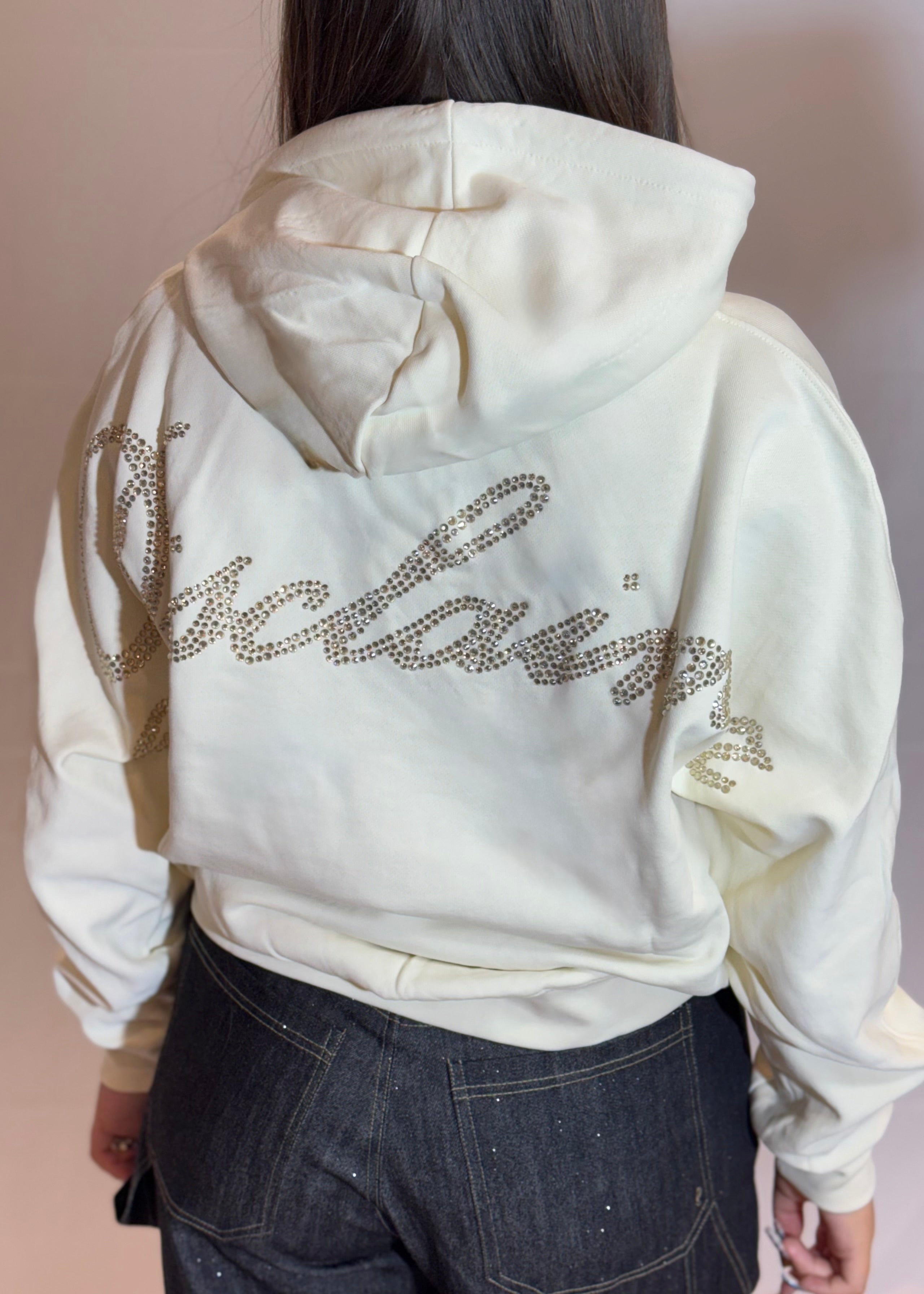 DISCLAIMER - Felpa con cappuccio e logo in strass donna