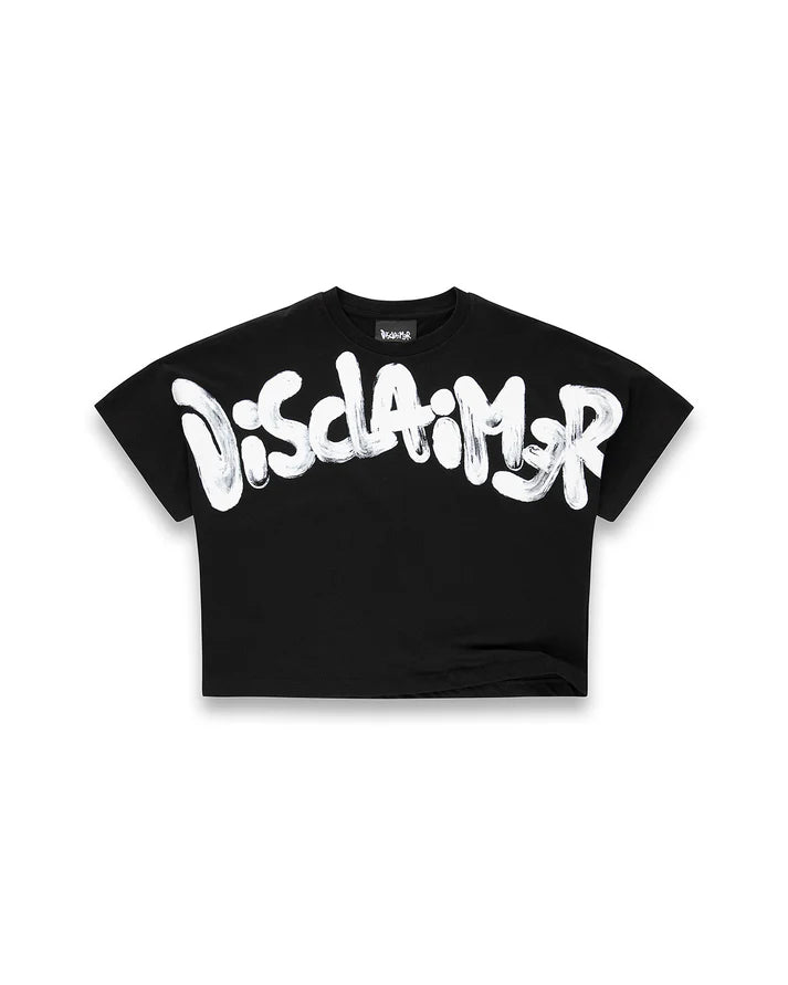 DISCLAIMER - T-shirt crop con logo lurex donna