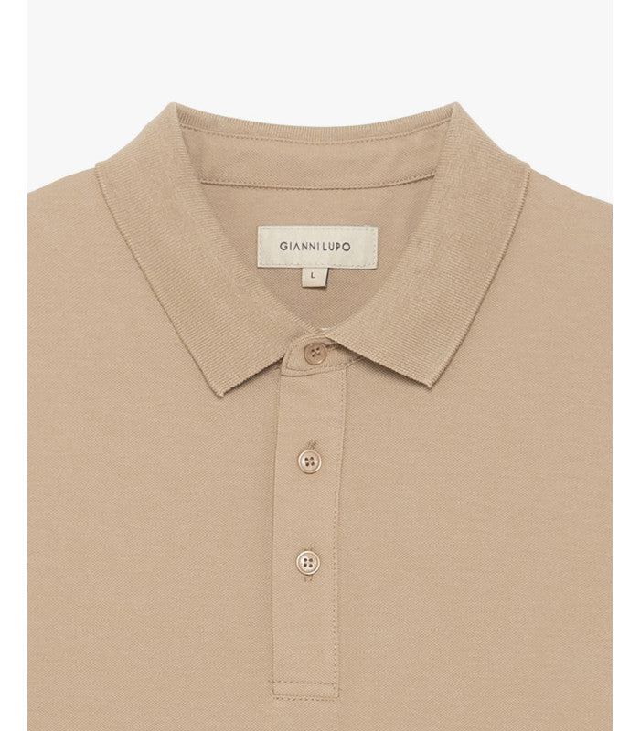 GIANNI LUPO - Polo beige in cotone piquet uomo