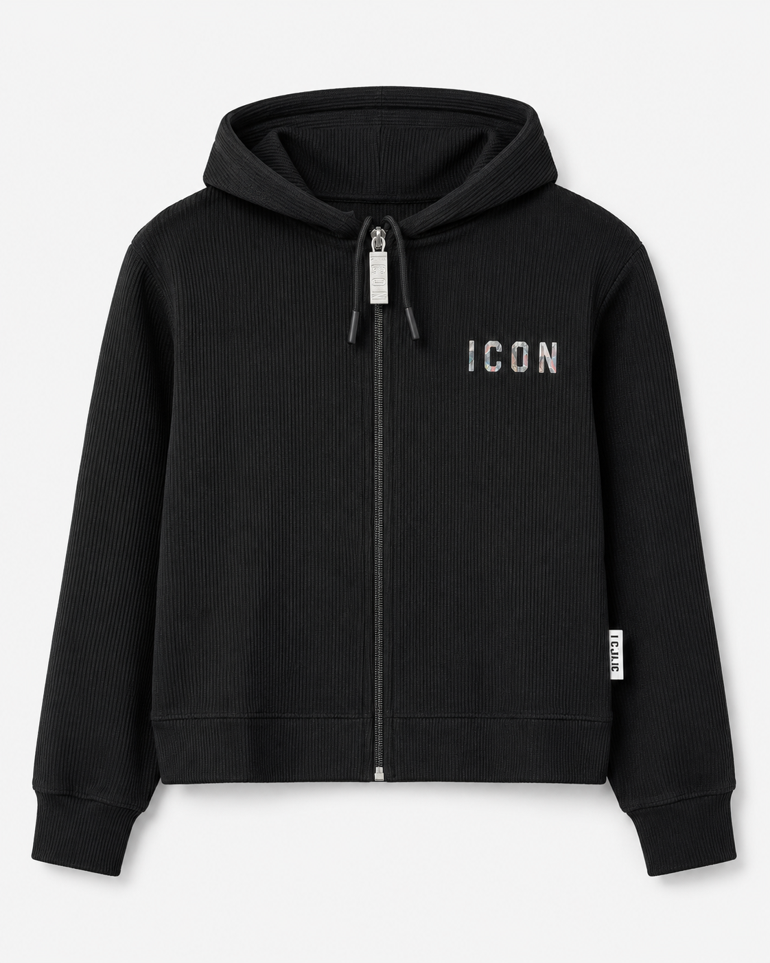 ICON - Felpa crop con zip e cappuccio bambina