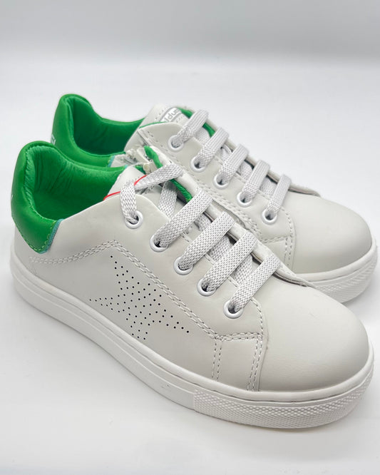 BALDUCCI - Sneakers bianca con dettaglio verde